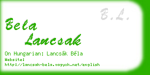 bela lancsak business card