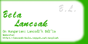 bela lancsak business card